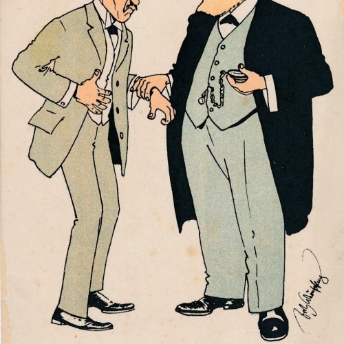 Motiv - Karte von Fritz Schönpflug Typen von Karlsbad Ansichtskarte (13691)