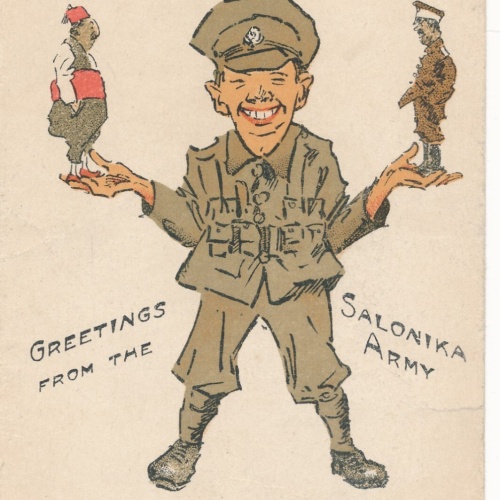 Motiv - Karte Finish Johnny Xmas 1918 Salonika Army Ansichtskarte (13633)
