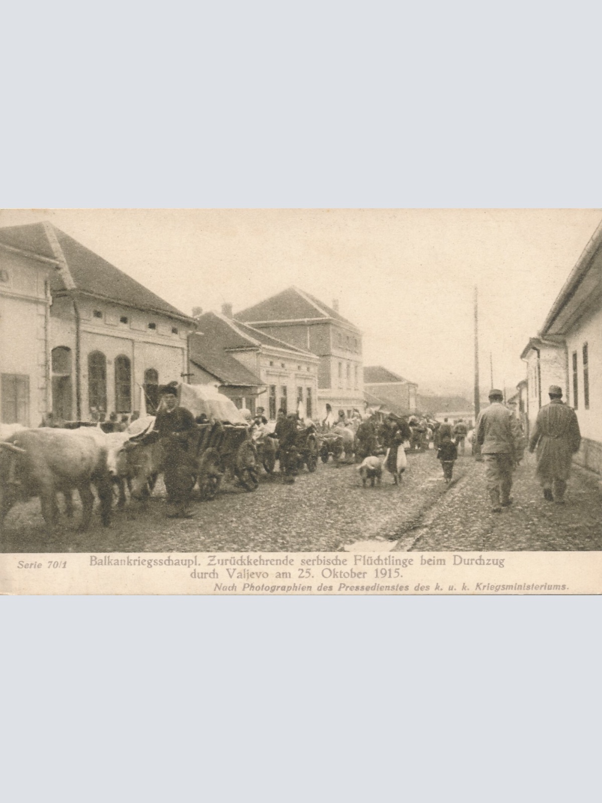 AK Balkankriegschauplatz mit Serbischen Flüchtlingen 1915 Ansichtskarte (13645)