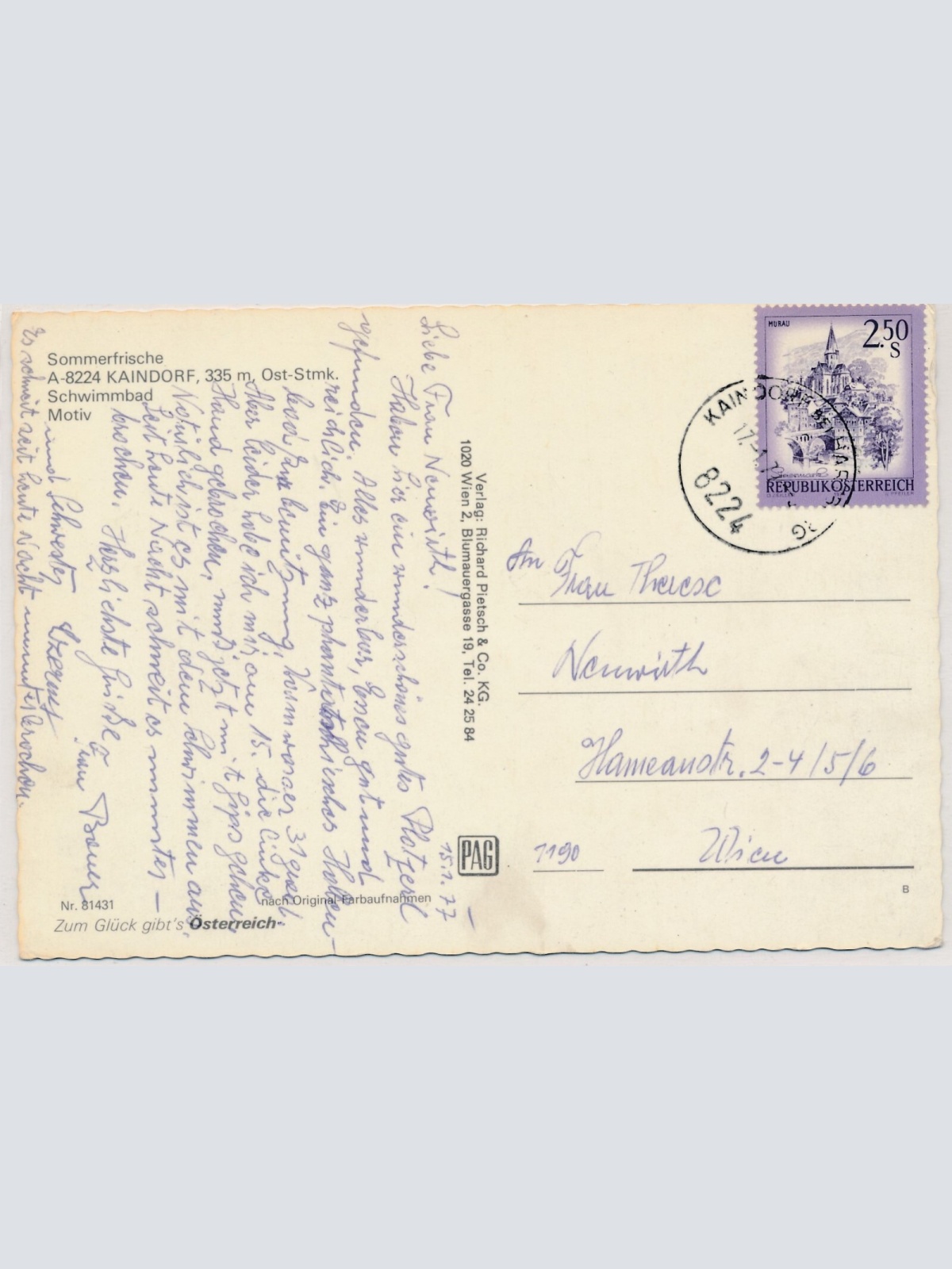 AK, Kaindorf, Steiermark, Ansichtskarte (S4532)