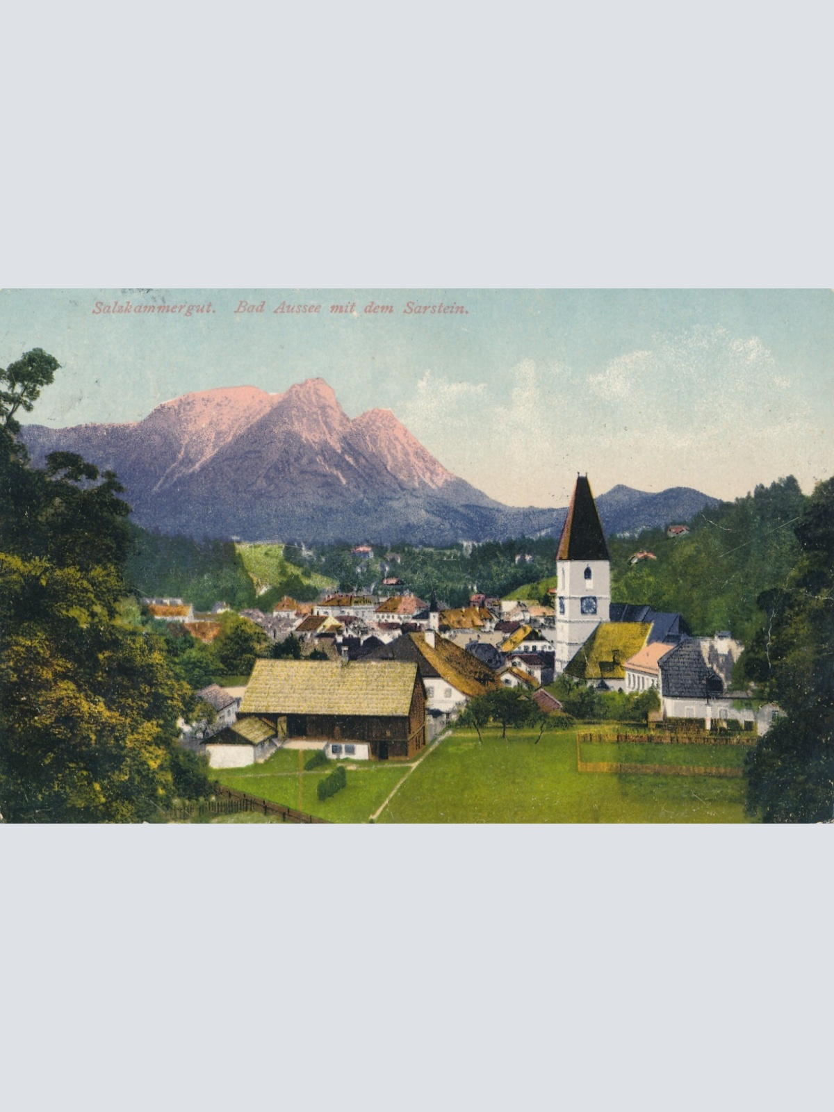 AK, Bad Aussee mit dem Sarstein, Steiermark, Ansichtskarte (S4540)