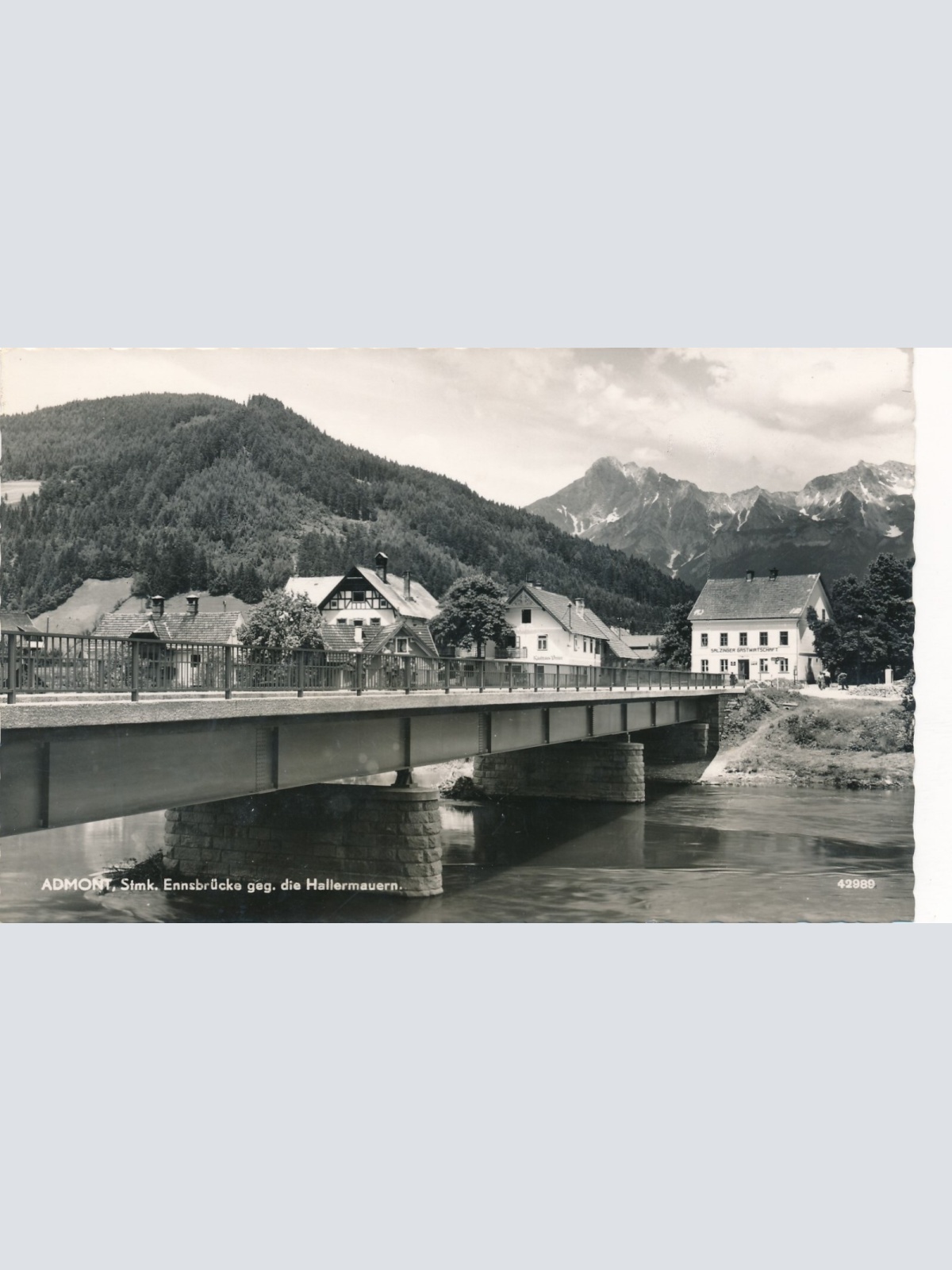 AK aus Admont mit Ennsbrücke Steiermark Ansichtskarte (14088)