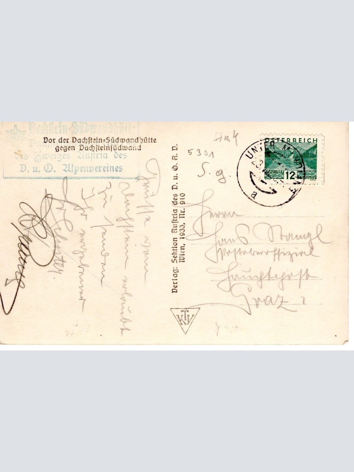 AK, Ramsau, Dachstein Südwandhütte, Steiermark, Ansichtskarte (S4558)