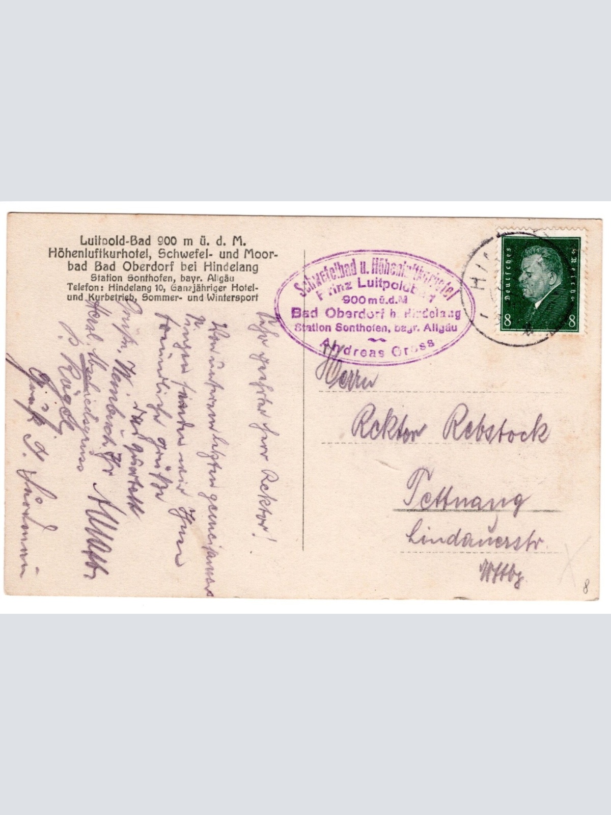 AK, Luitpold Bad mit Bad Oberdorf bei Hindelang, Bayern (S4577)