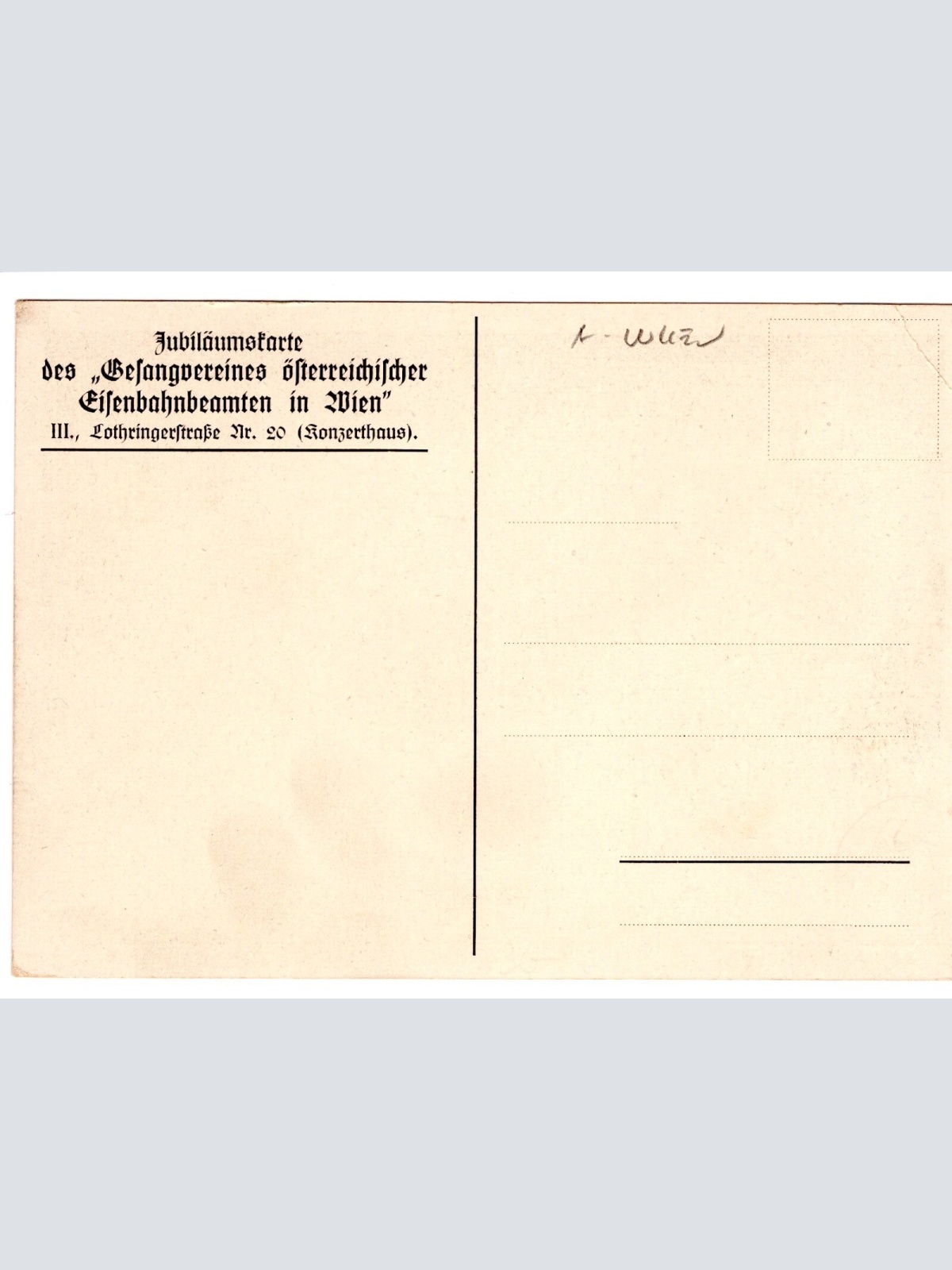 AK, 50 Jahre Gesangverein österreichischer Eisenbahnbeamten, Wien (S4615)