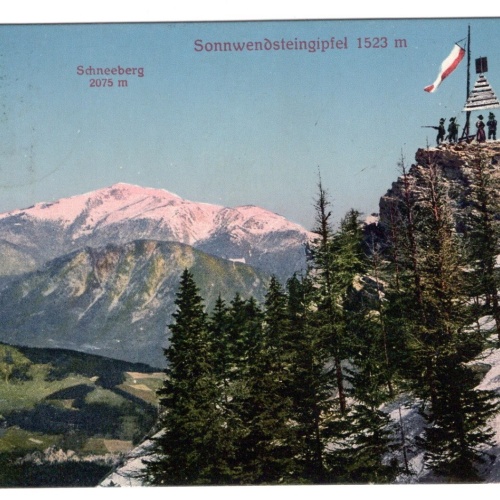 AK, Gruß vom Sonnwendsteingipfel, Niederösterreich (S4621)