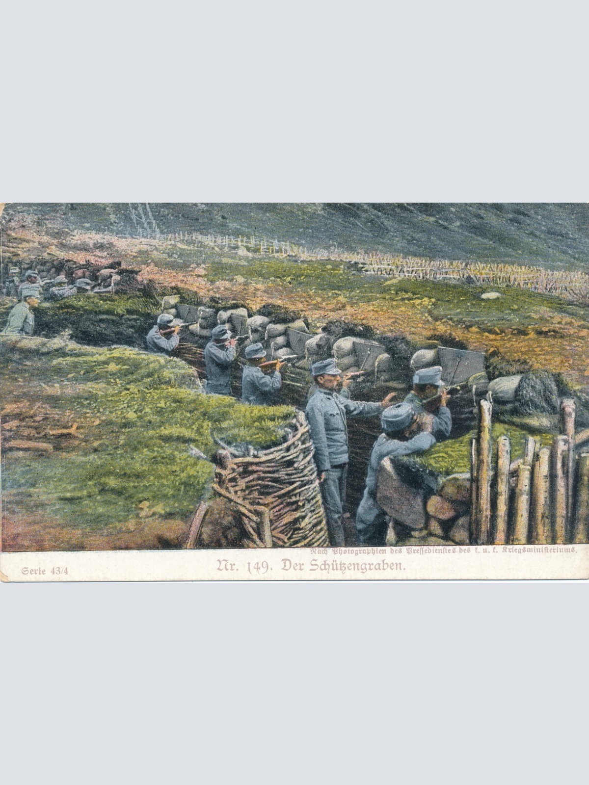 AK der Schützengraben Soldaten im Anschlag Ansichtskarte (13638)