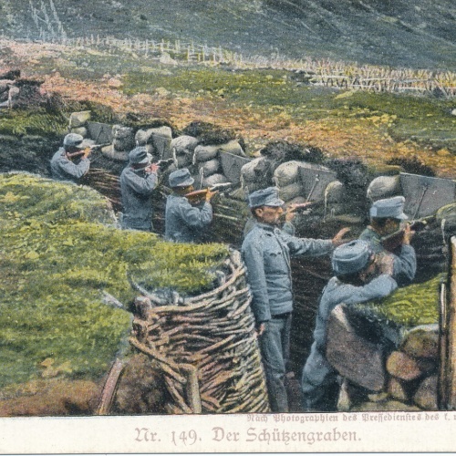 AK der Schützengraben Soldaten im Anschlag Ansichtskarte (13638)
