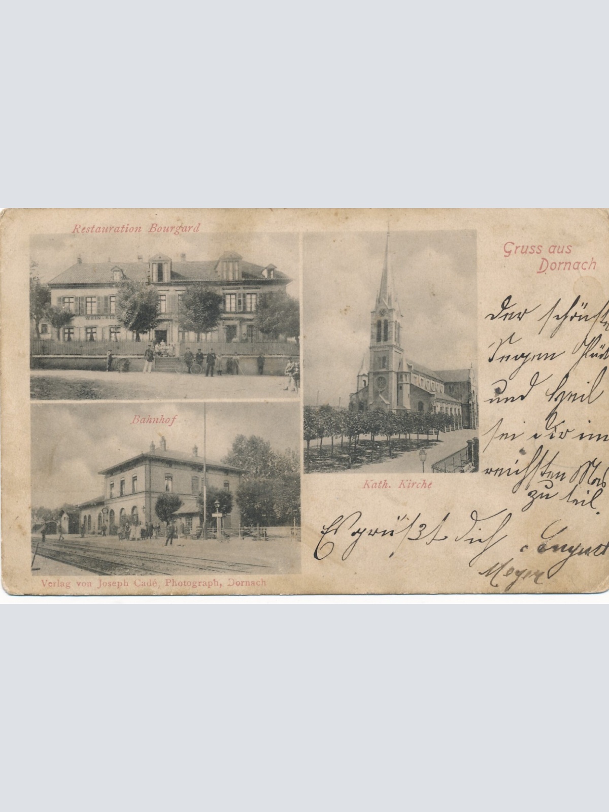 AK aus Dornach Bayern mit Bahnhof Ansichtskarte (13949)