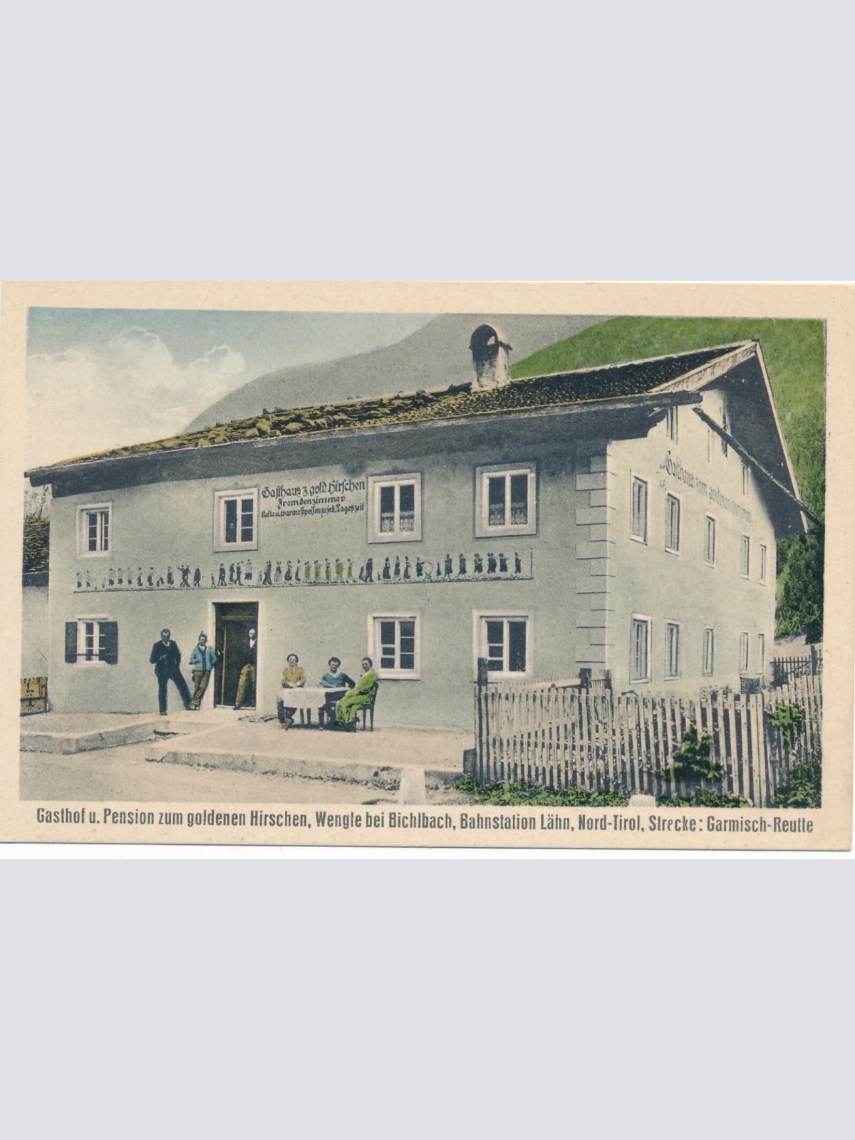 AK aus Wengle b. Bichlbach m. Gasthof z. Goldenen Hirsch Tirol (13953)