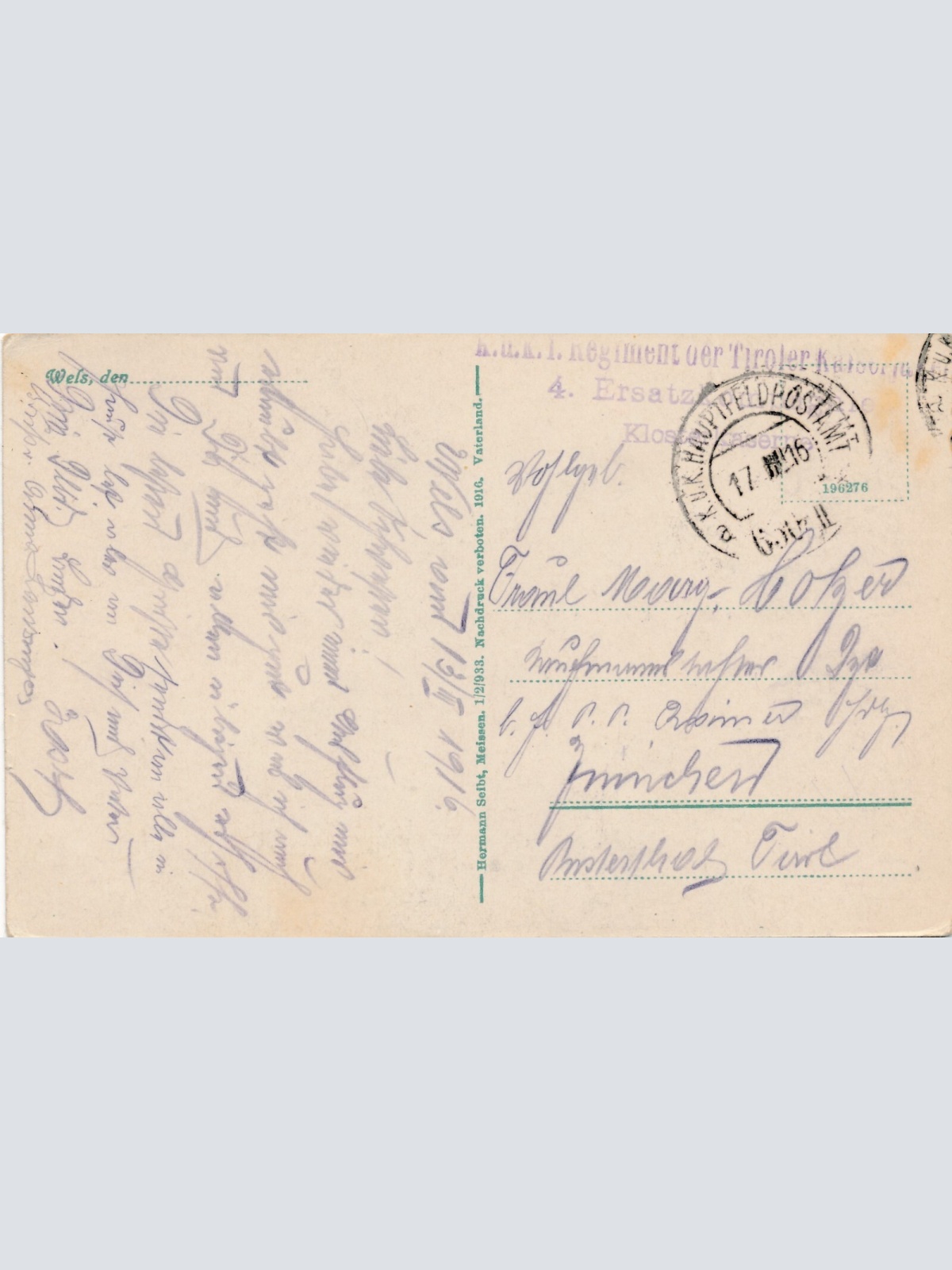 AK aus Wels - Oberösterreich aus grosser Zeit mit Flaggen Ansichtskarte (13630)