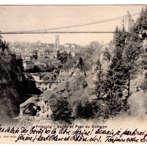 AK, Fribourg, Vallee et Pont du Gotteron,  Ansichtskarte (S4723)