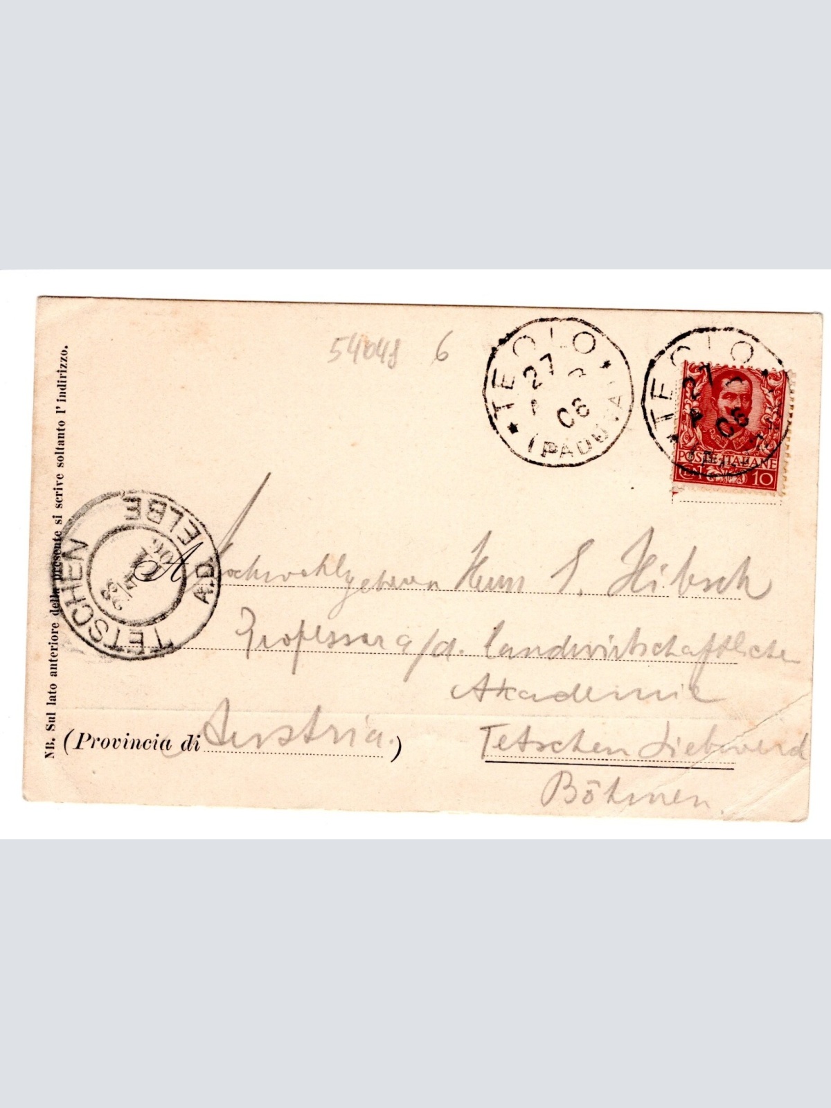 AK, Via Ospedaletto - Teolo, Italien,  Ansichtskarte (S4731)