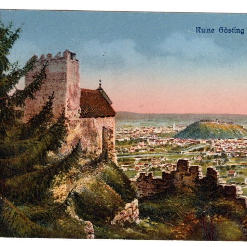 AK, Ruine Göstling mit Graz, Steiermark,  Ansichtskarte (S4763)