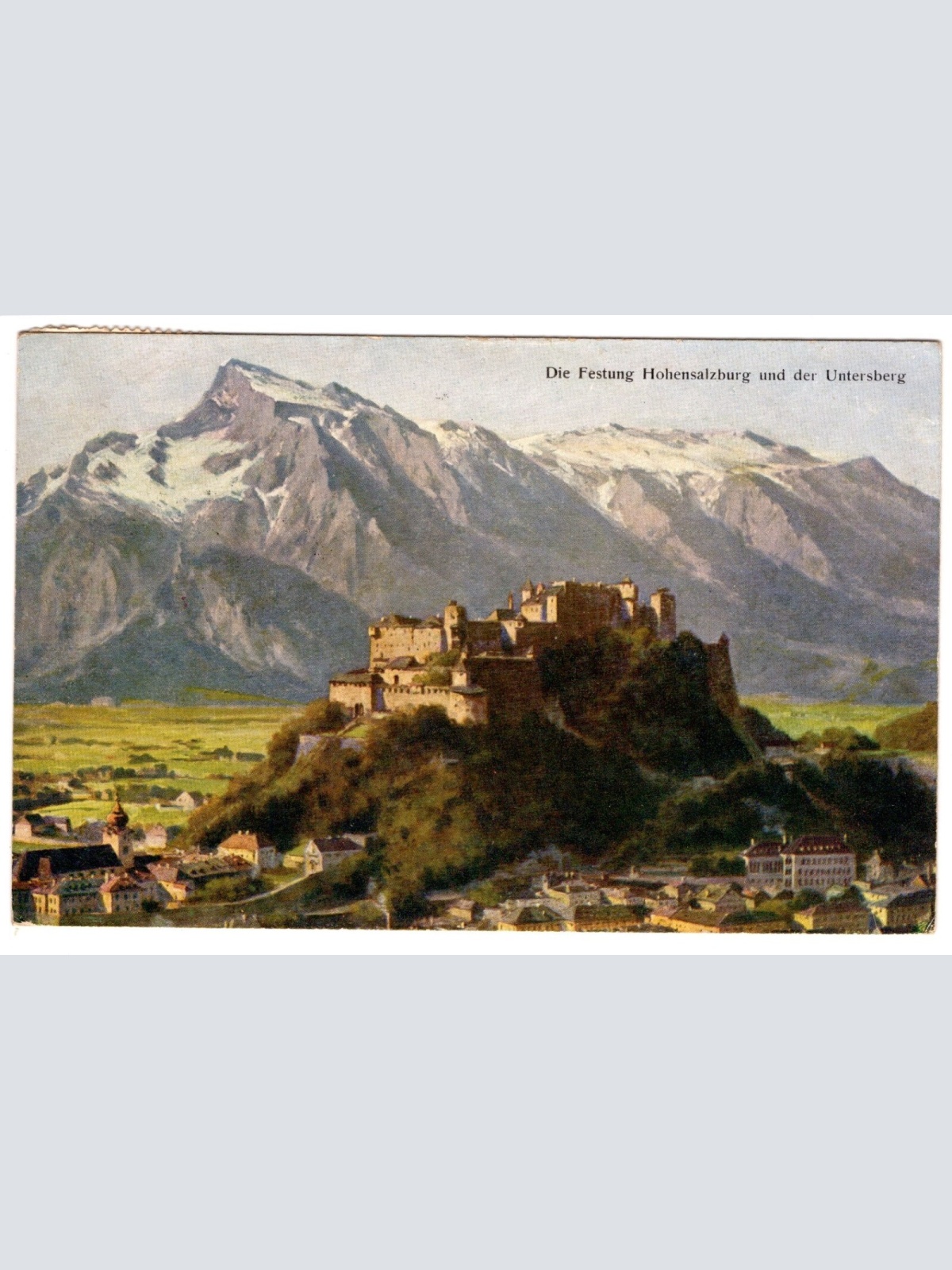 AK, Festung Hohensalzburg und der Untersberg, Ansichtskarte (S4806)