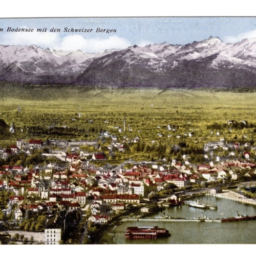 AK, Bregenz am Bodensee mit den Schweizer Bergen, Ansichtskarte (S4916)