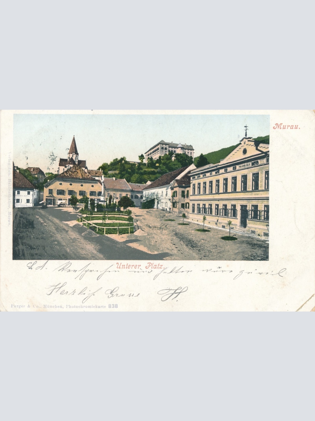 AK aus Murau Unterer Platz Steiermark Ansichtskarte (14221)