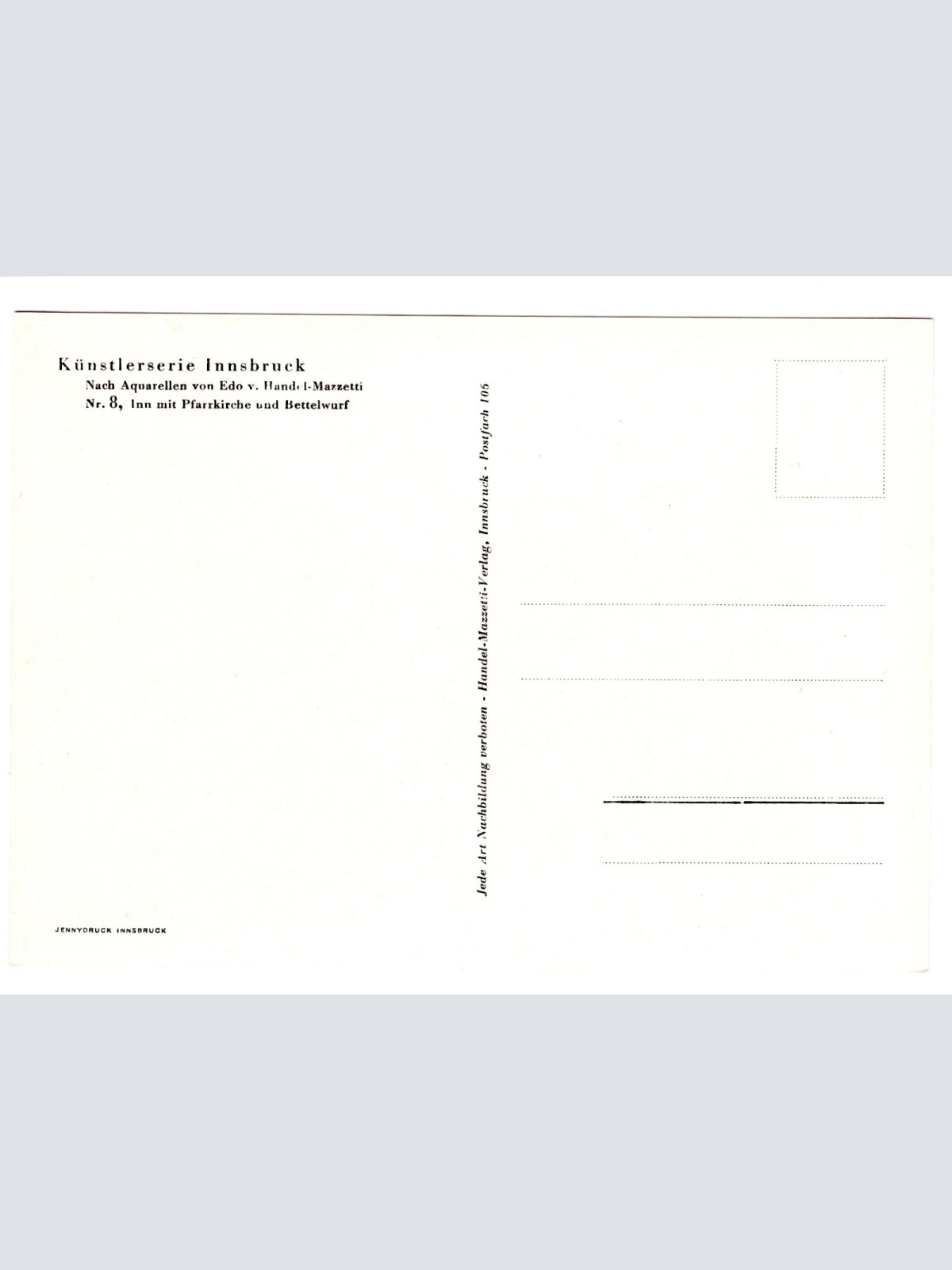 Künstler-AK, Handel-Mazzetti, Innsbruck, Nr. 8 Inn mit Pfarrkirche und B (S5027)
