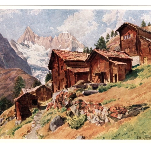 Künstler-AK, Handel-Mazzetti, Zermatt, Nr. 10 Findelen und Gabelhorn mit (S5032)