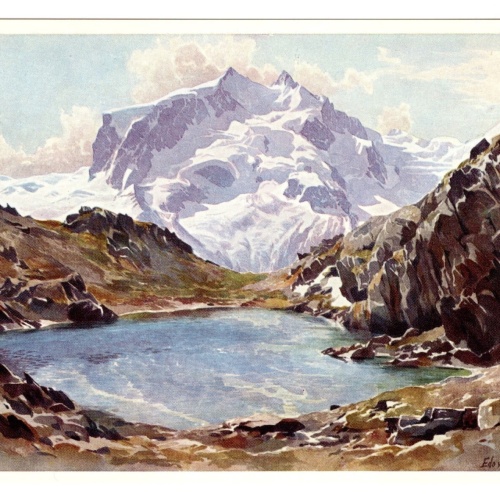 Künstler-AK, Handel-Mazzetti, Zermatt, Nr. 15 Monte Rosa mit kleinem Rif (S5035)
