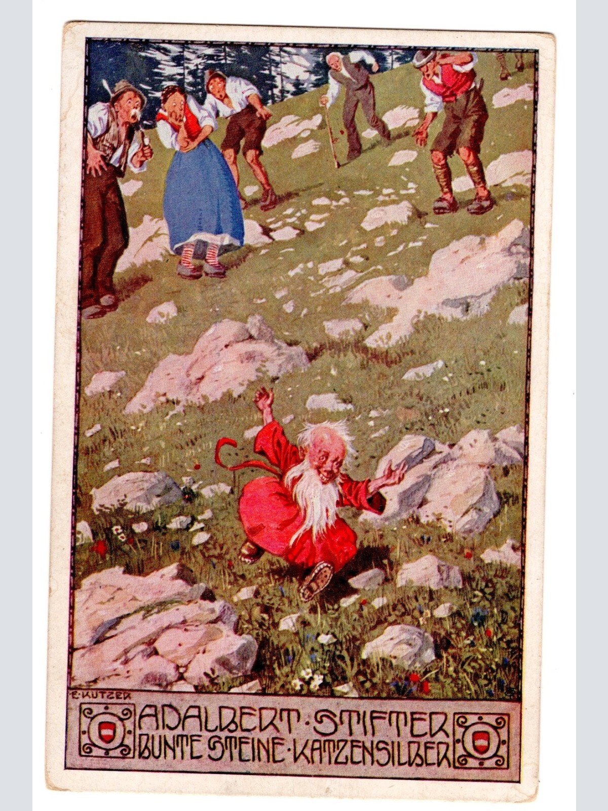 AK, Adalbert Stifter Bunte Steine Katzensilber, Ansichtskarte (S5055)