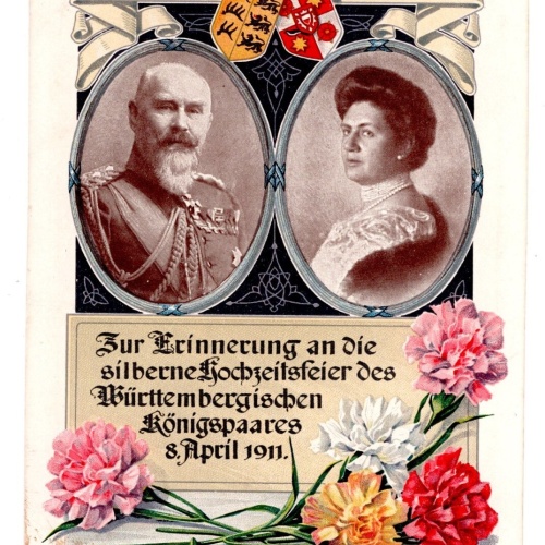 AK, Siberne Hochzeitsfeier, Königspaares 8. 4. 1911 , Ansichtskarte (S5068)