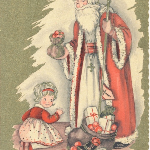 Motiv - Karte gruß vom Nikolaus mit Kind Ansichtskarte (14051)