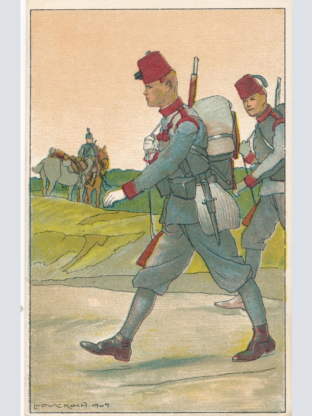 Ludwig Koch - Karte mit Soldaten Militaria Ansichtskarte (14300)