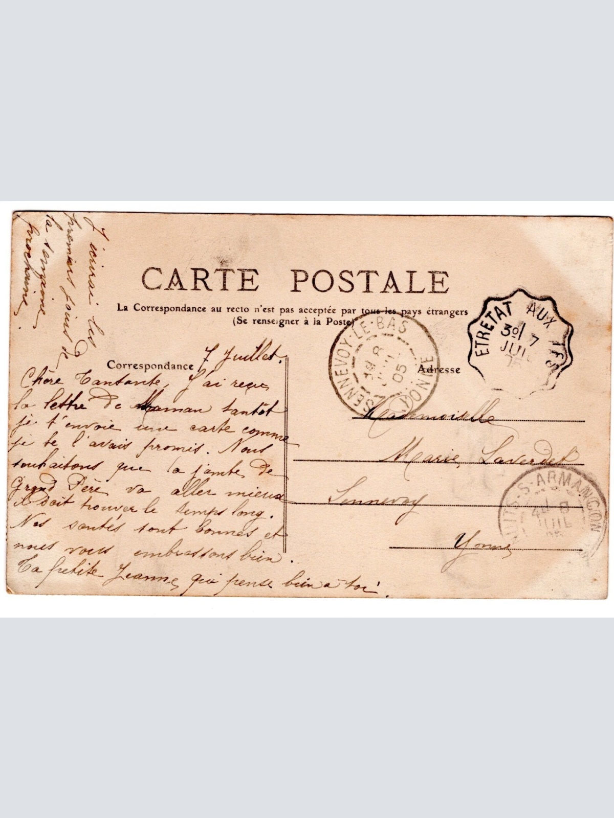 AK, Etretat, Frankreich, Ansichtskarte (S5217)