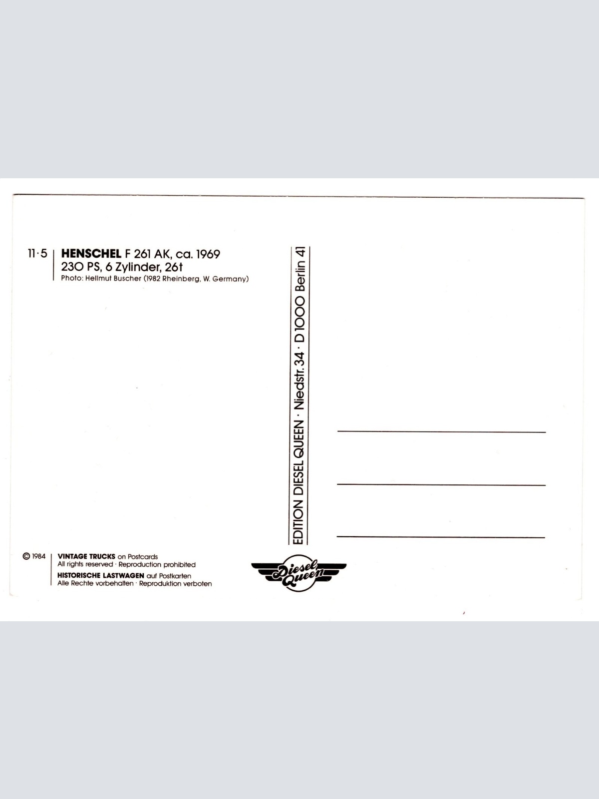 AK, LKW Henschel F 261 AK, Ansichtskarte (S5312)