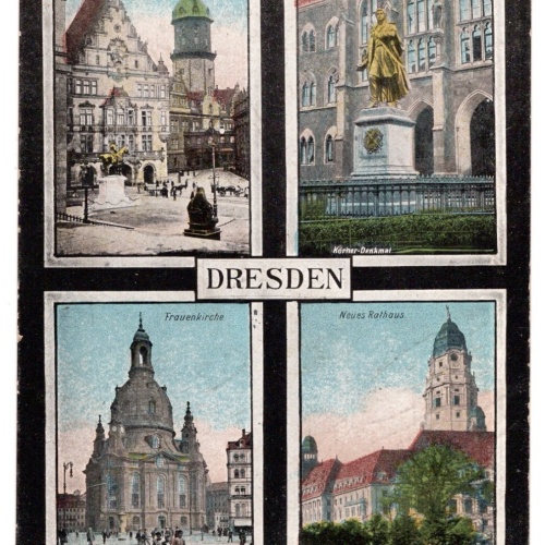 AK, Dresden, Sachsen, Frauenkirche, Neues Rathaus, Ansichtskarte (S5446)