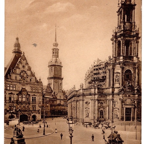 AK, Dresden, Sachsen, Kath. Hofkirche, Kgl. Schloss, Ansichtskarte (S5474)