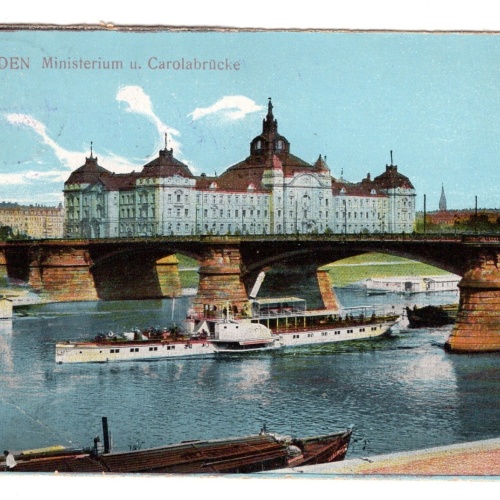 AK, Dresden, Sachsen, Ministerium u. Carolabrücke, Ansichtskarte (S5492)