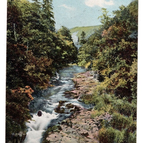 AK, Schwarzatal, Blick auf den Schieferbruch, Ansichtskarte (S5530)