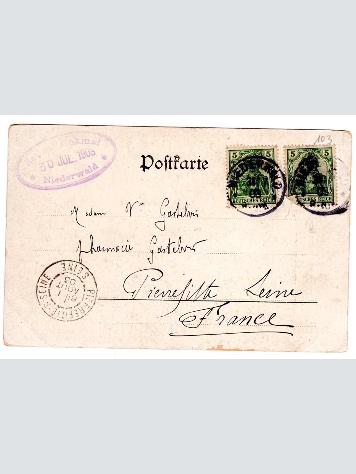 AK, National-Denkmal Niederwald, Hessen, Ansichtskarte (S5531)