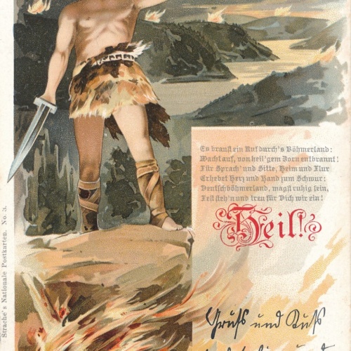 AK Heil mit Vikiniger Schwert mit Horn Ansichtskarte (14133)