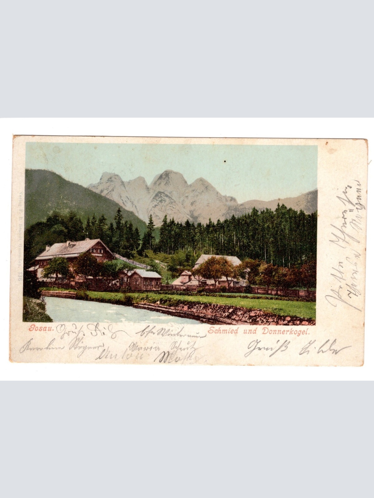 AK, Gosau, Schmied und Donnerkogel, Oberösterreich, Ansichtskarte (S5644)