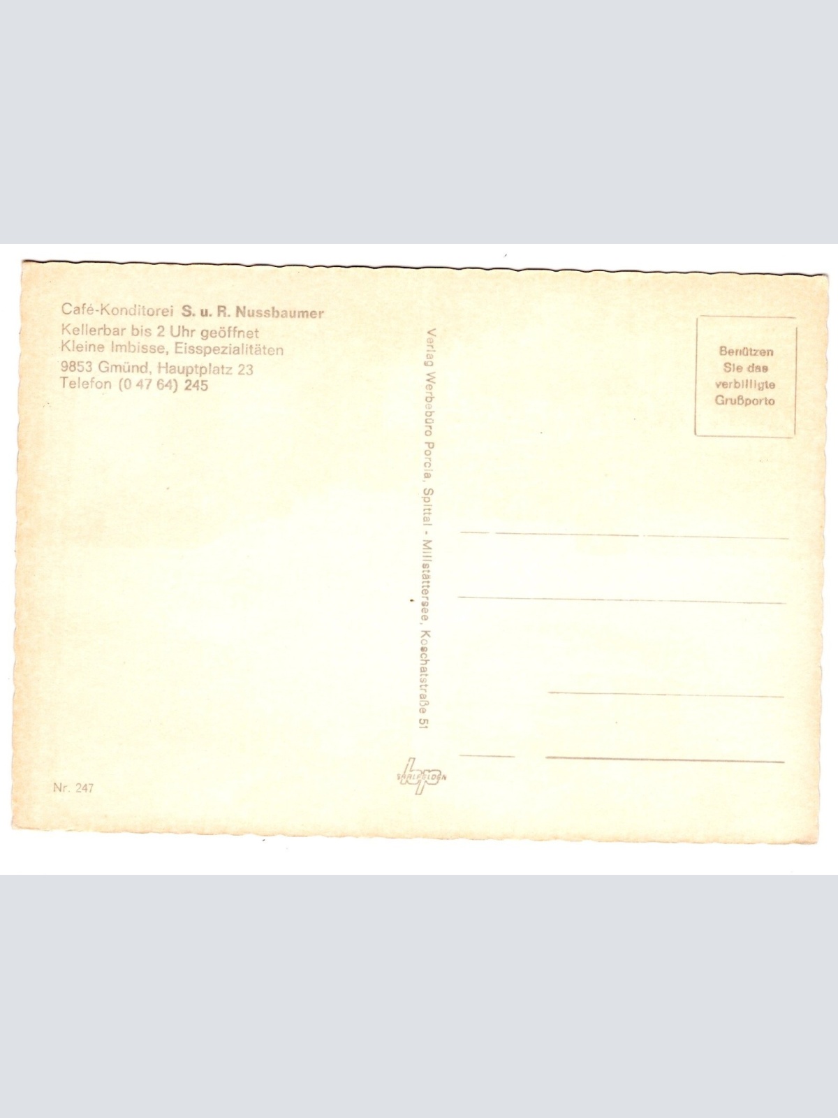 AK, Keller-Bar Nussbaumer, Gmünd, Kärnten, Ansichtskarte (S5745)