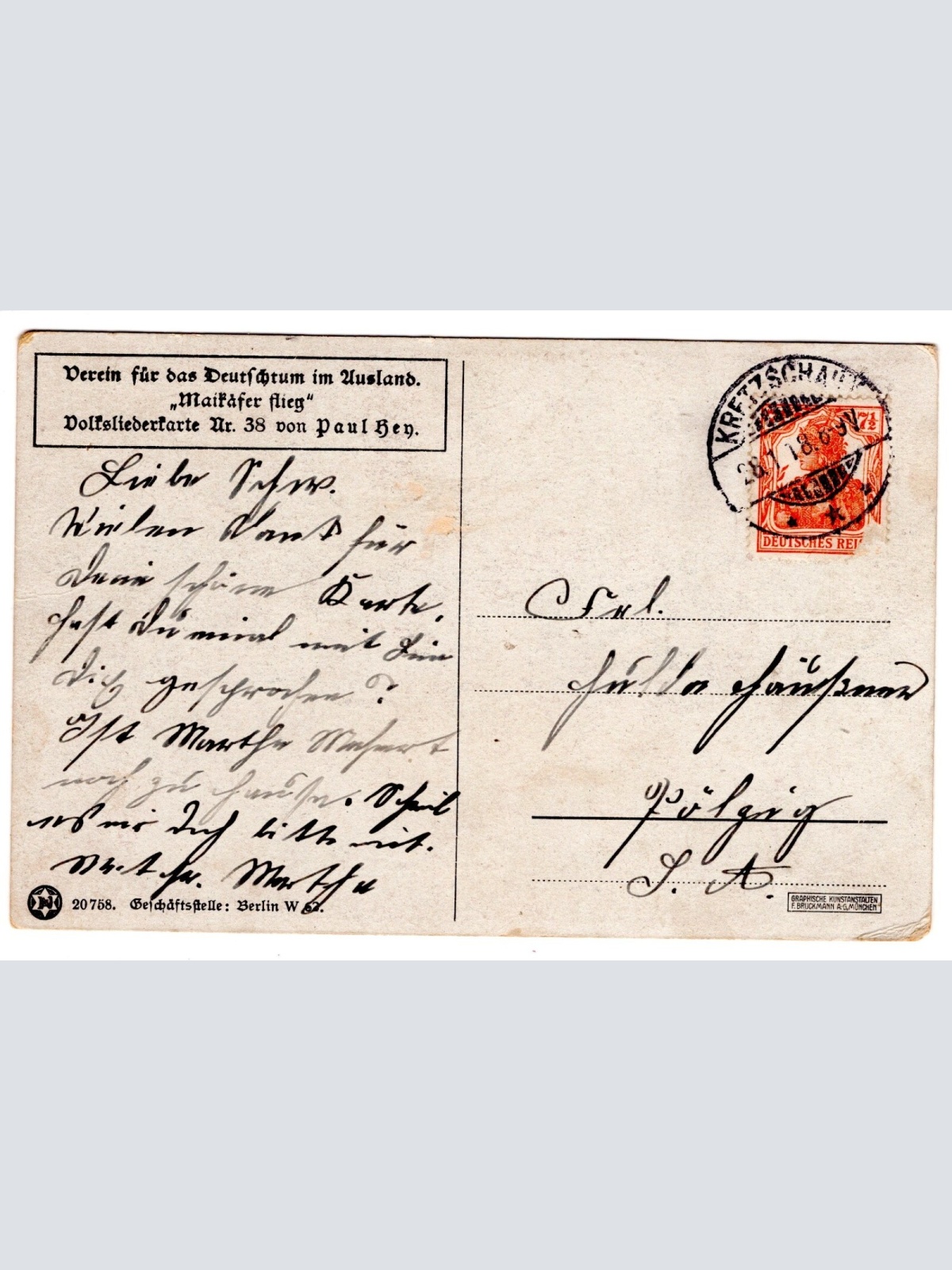 AK, Maikäfer flieg - Dein Vater ist im Krieg, Ansichtskarte (S5780)