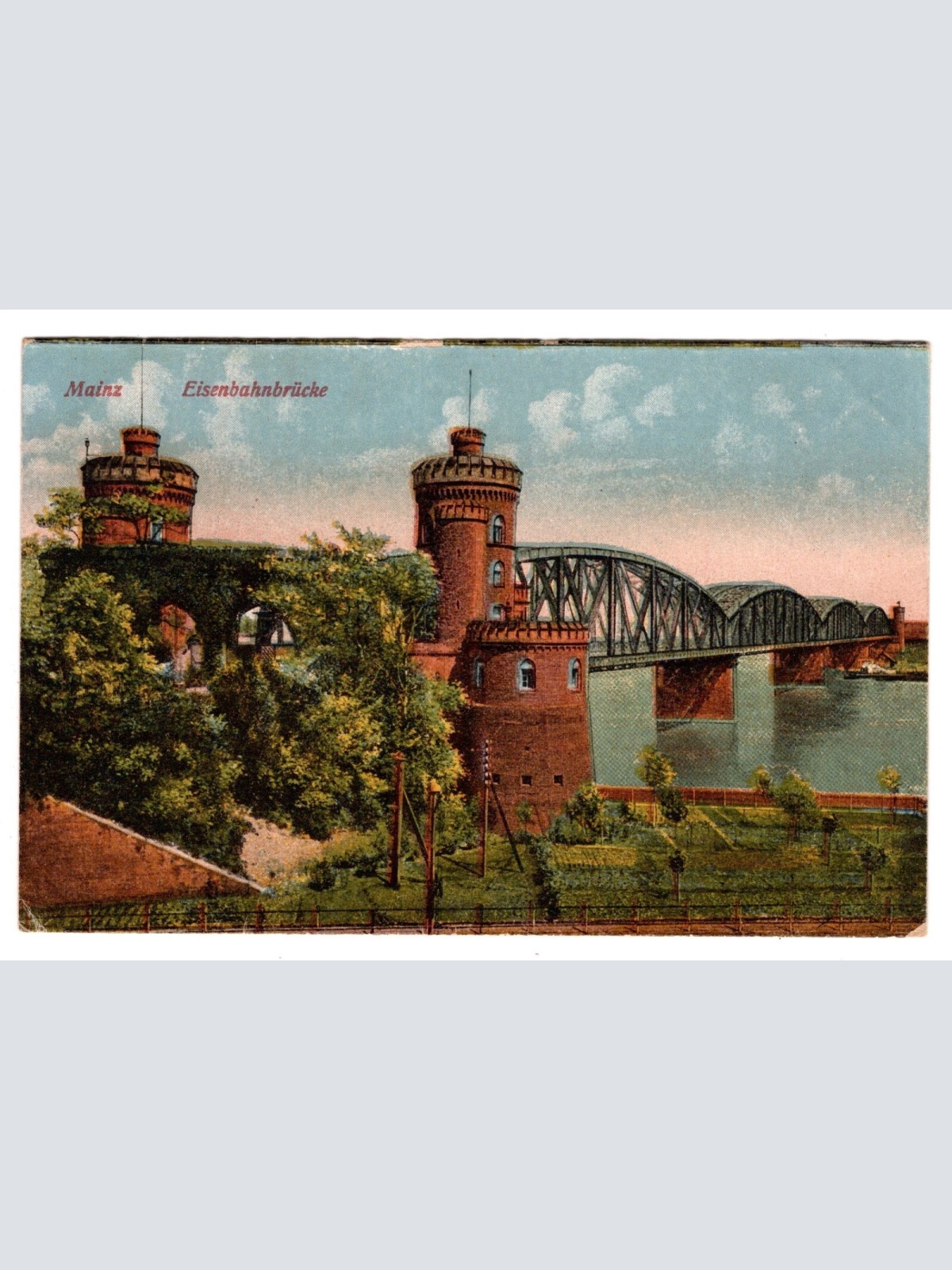 AK, Mainz, Eisenbahnbrücke, Rheinland-Pfalz, Ansichtskarte (S5816)