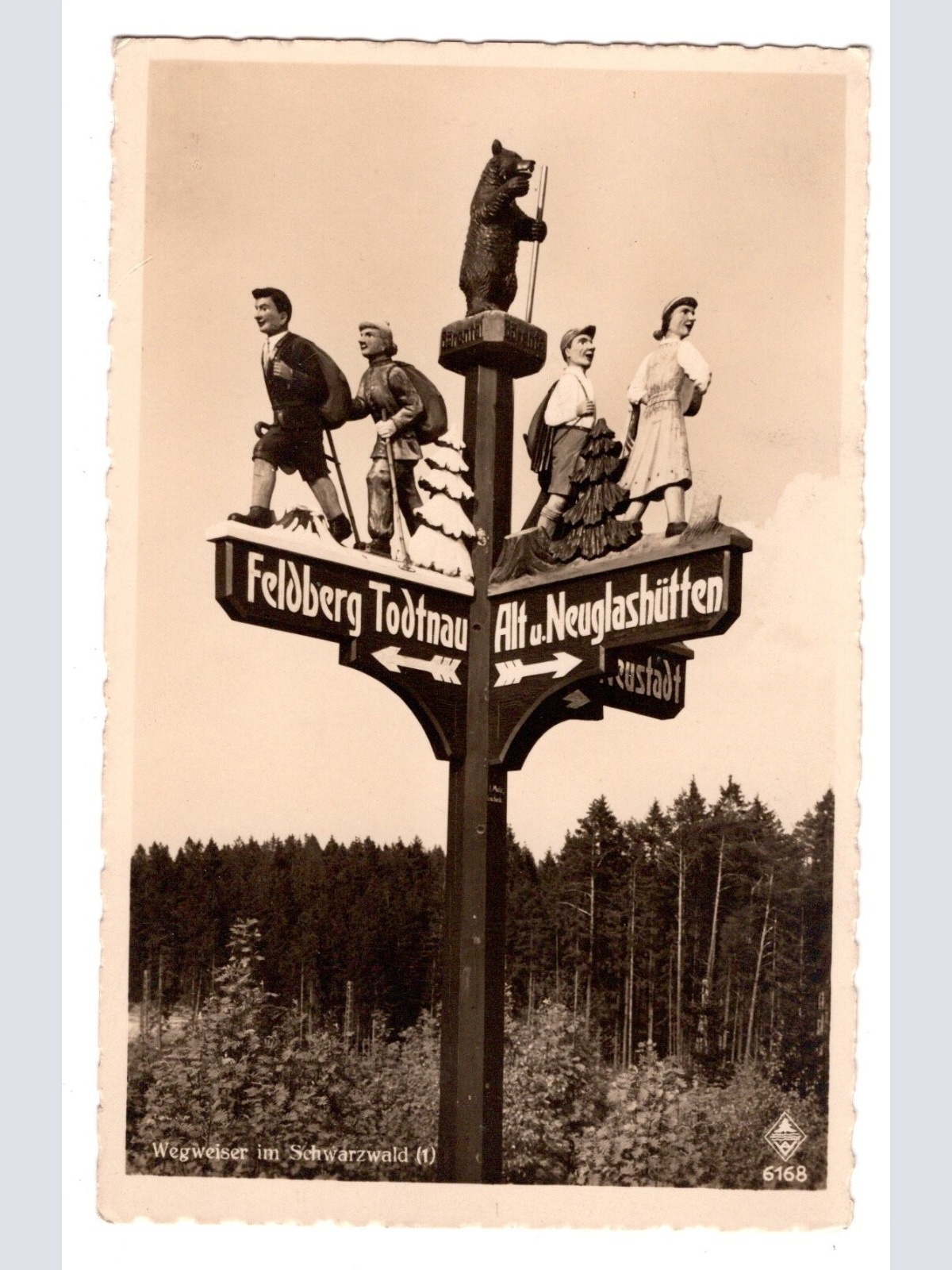 AK, Wegweiser im Schwarzwald, Baden-Württemberg, Ansichtskarte (S5831)