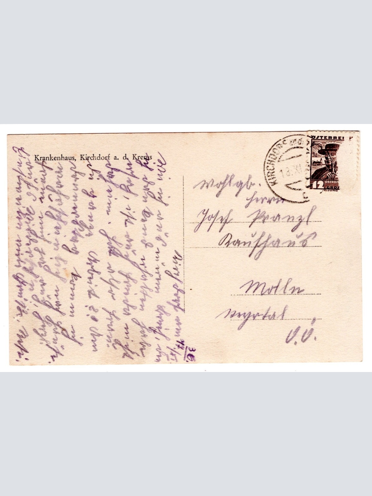 AK, Kirchdorf an der Krems, Krankenhaus, Oberösterreich, Ansichtskarte (S5844)