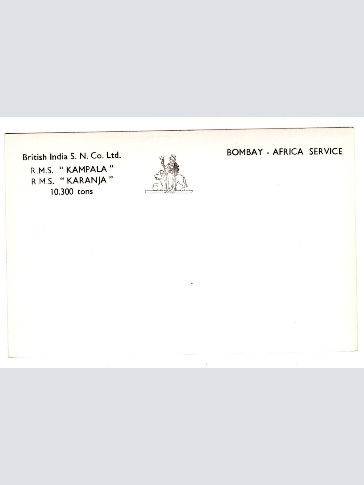 AK, British India S. N. CO RMS Kampala, Ansichtskarte (S5863)