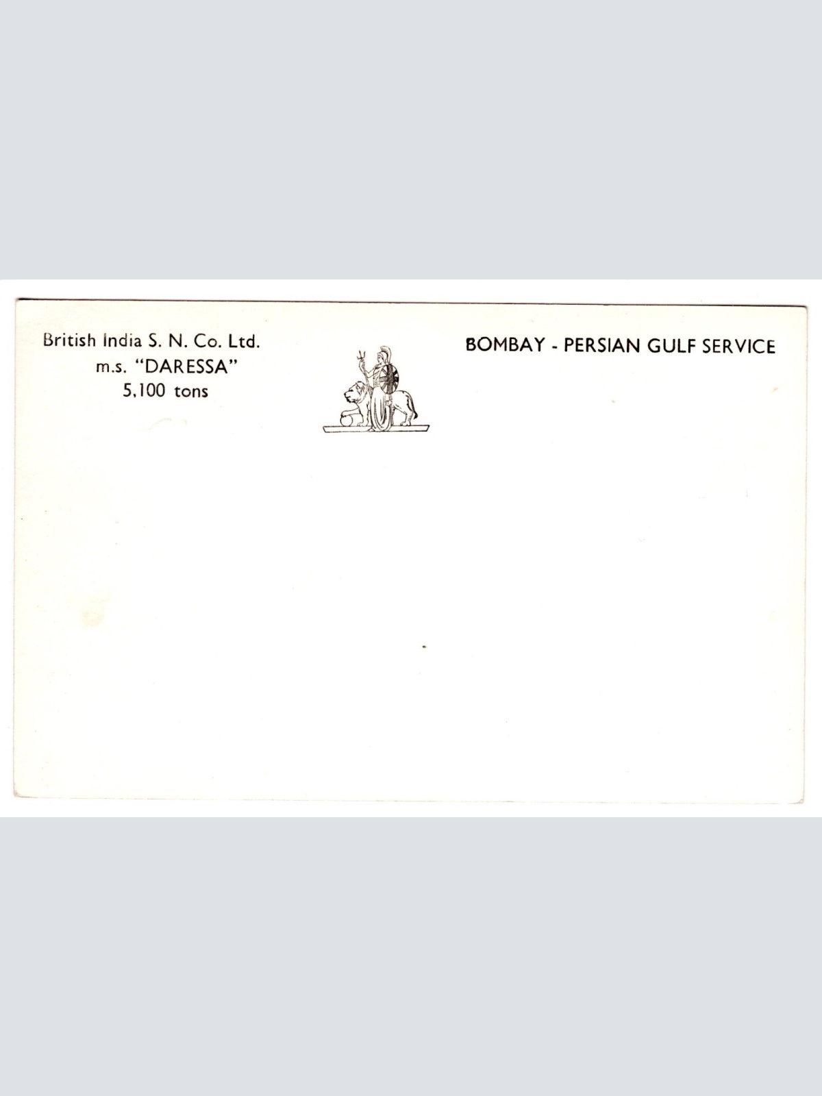 AK, British India S. N. CO MS Daressa, Ansichtskarte (S5864)