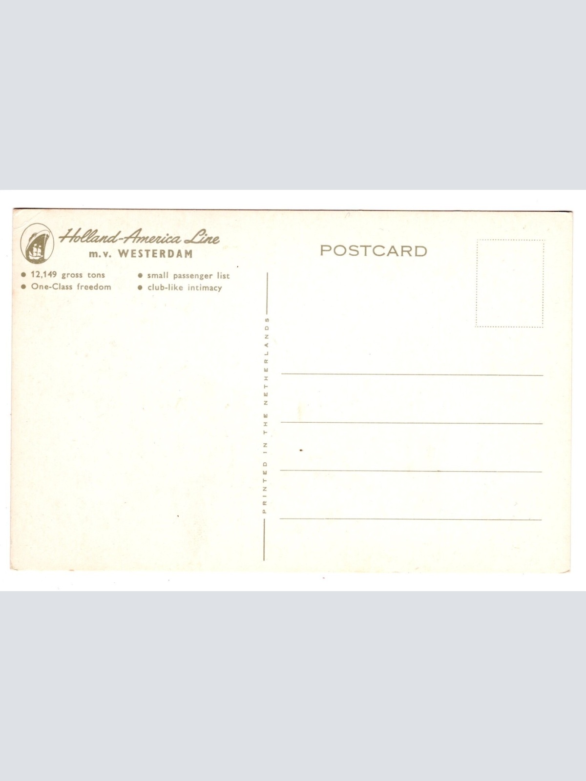 AK, Holland-America Line, m.v. Westerdam, Ansichtskarte (S5897)