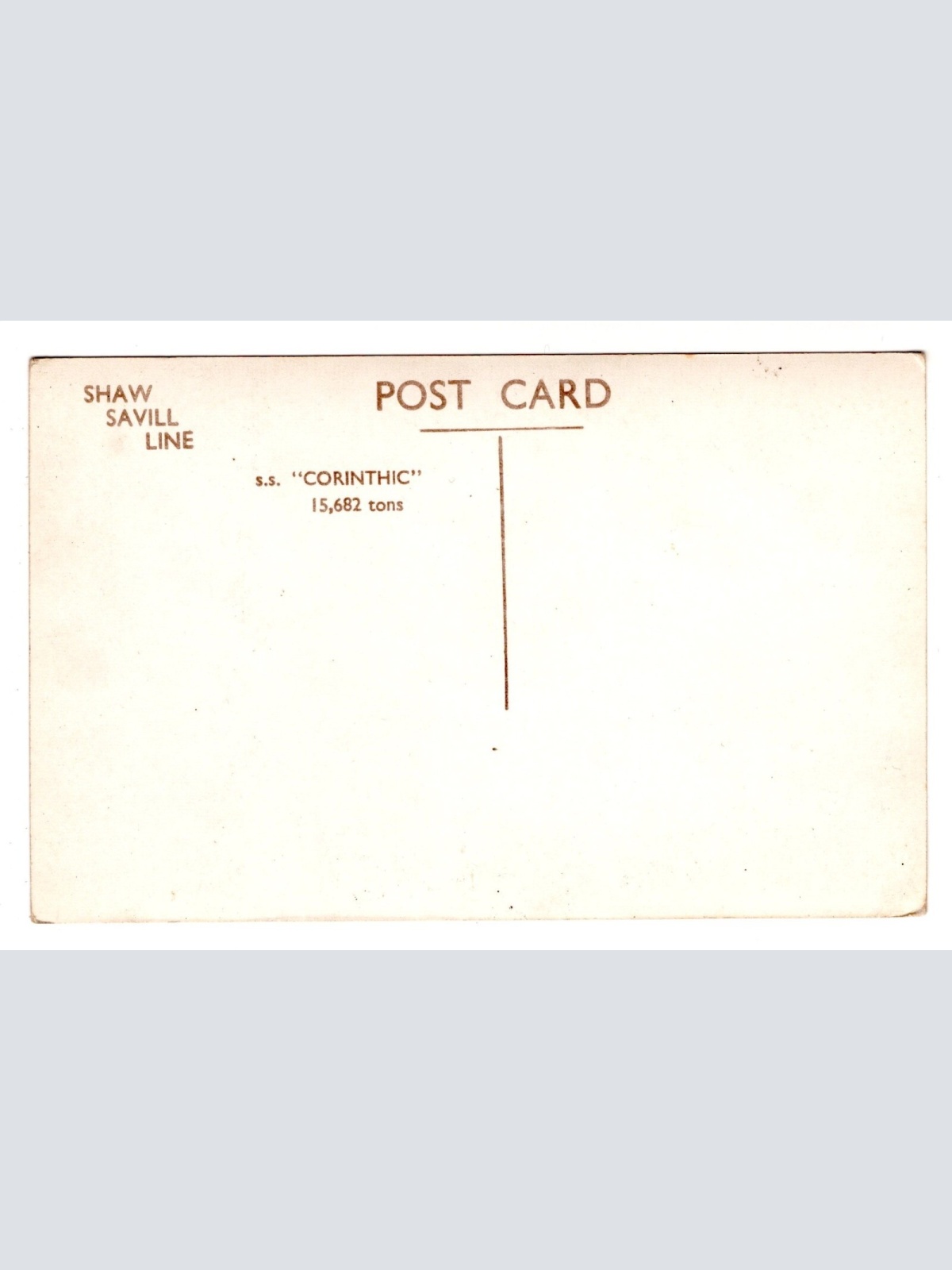 AK, s.s. Corinthic, Ansichtskarte (S5898)