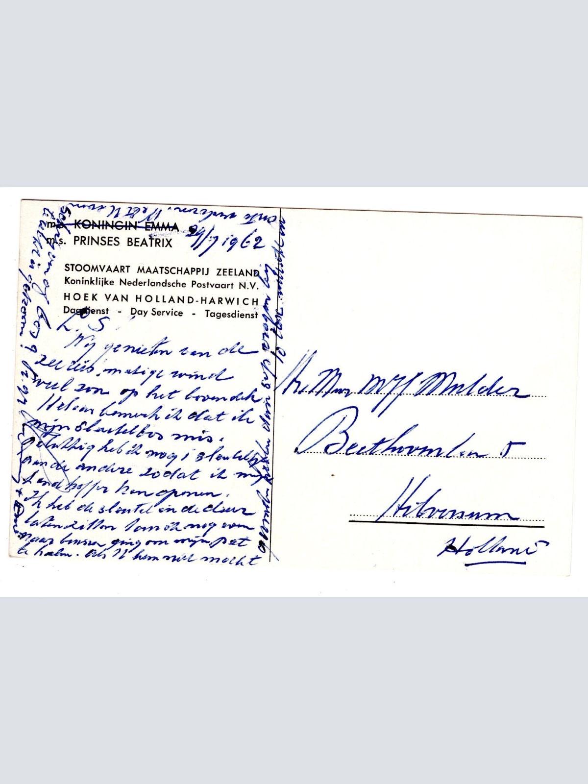 AK, m.s. Koningin Emma, m. s. Prinses Beatrix, Ansichtskarte (S5905)