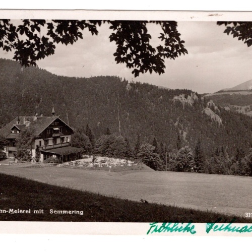 AK, Südbahn-Meierei mit Semmering, Niederösterreich, Ansichtskarte (S5963)