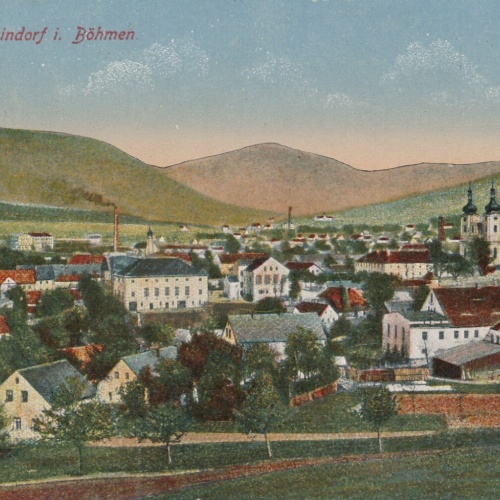 AK gruss aus Haindorf in Böhmen Tschechoslowakei Ansichtskarte (14282)