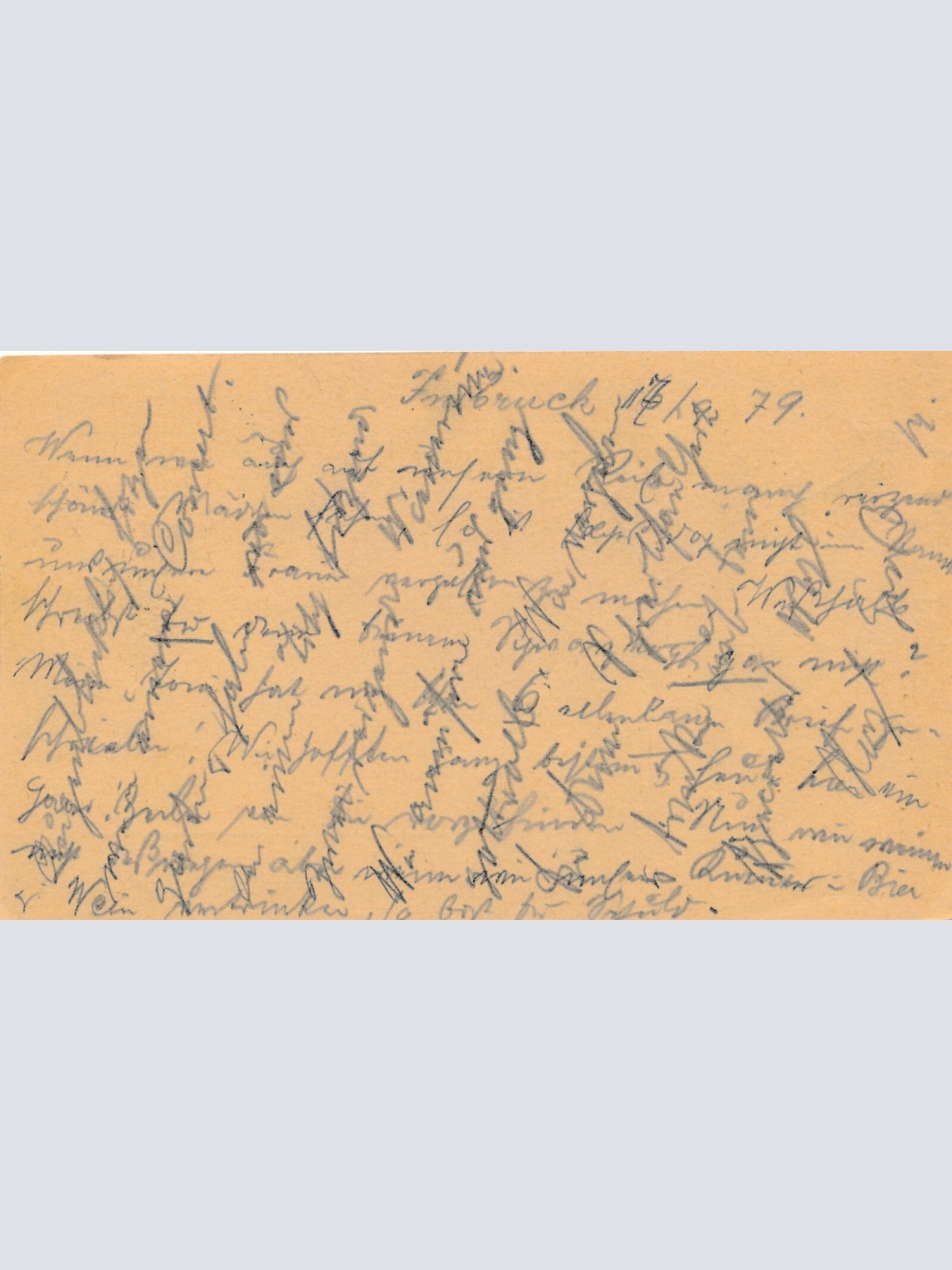 2 Kreuzer Ganzsachen - Karte 1879 aus Innsbruck Bahnhof (14365)